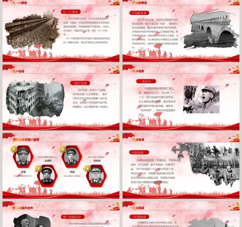 九一八勿忘国耻九一八事变纪念PPT模板第2张