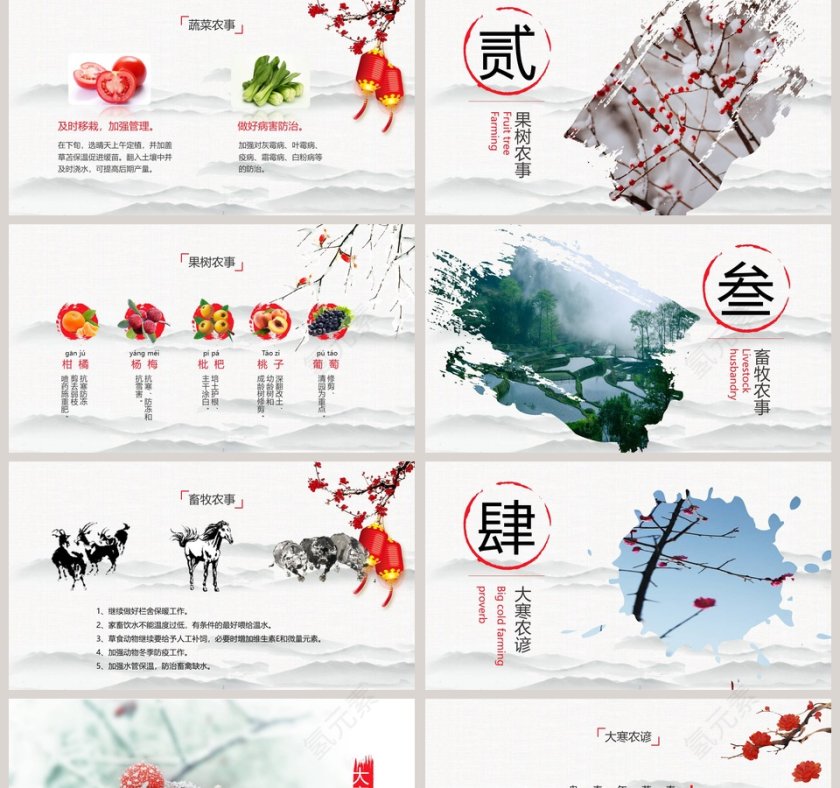 中国风大寒二十四节气ppt模板第2张