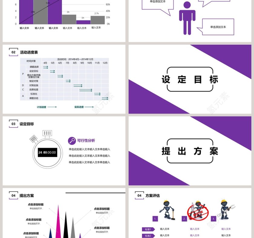 小组项目进度报告PPT模板第3张