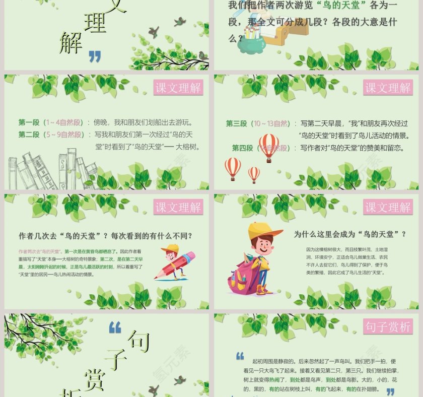 四年级语文鸟的天堂PPT第3张