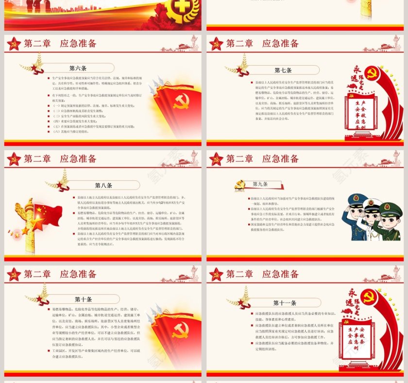 红色简约生产安全事故应急条例PPT第4张