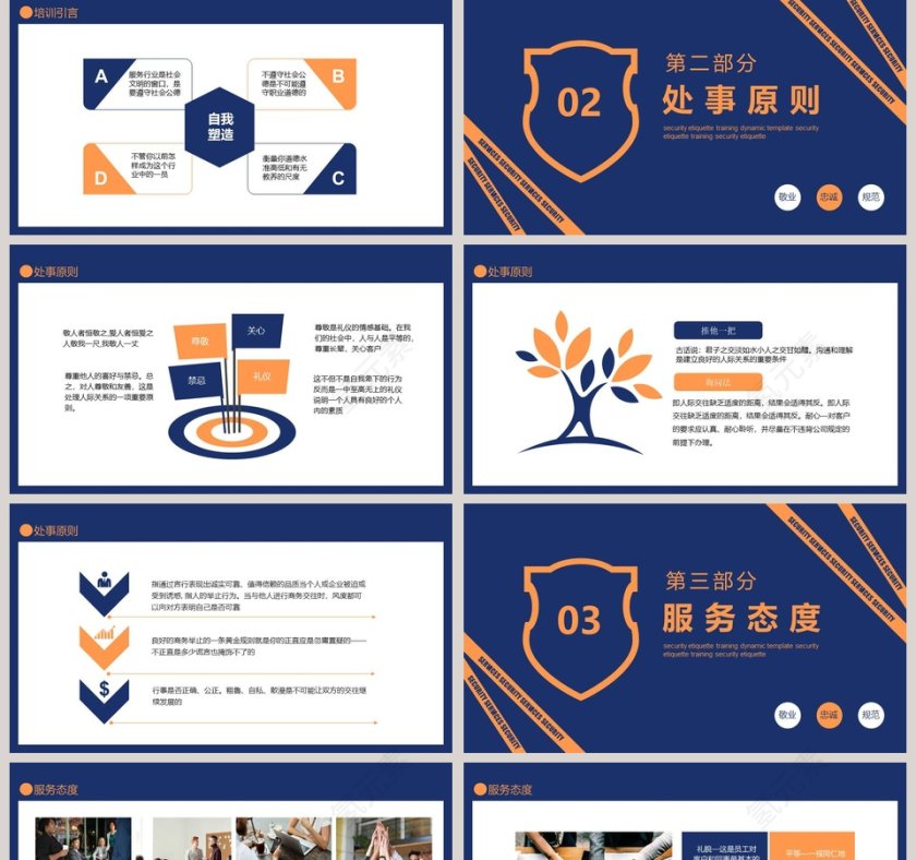 保安礼仪保安服务标准礼仪培训PPT模板第2张