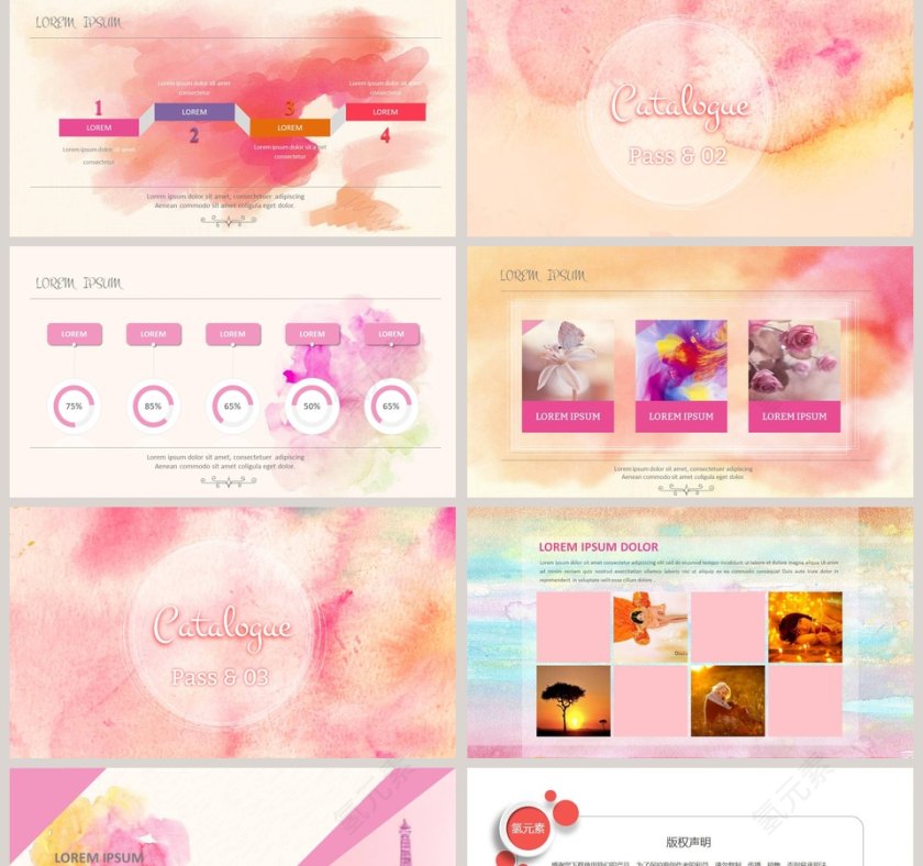 粉色浪漫主题工作总结通用PPT第2张