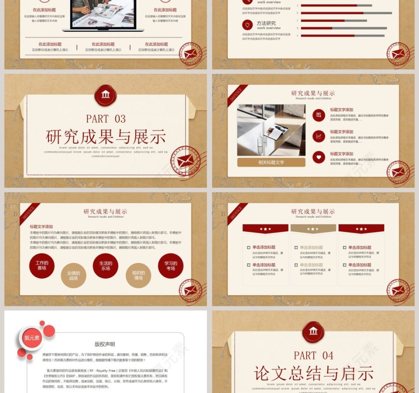 复古风论文开题答辩PPT模板第3张