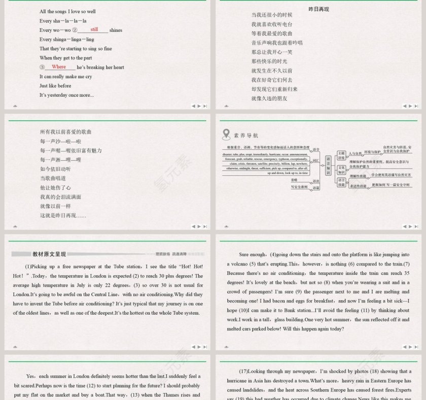 Unit 6-Disaster and Hope PPT模板下载 - 自然灾害与希望第2张