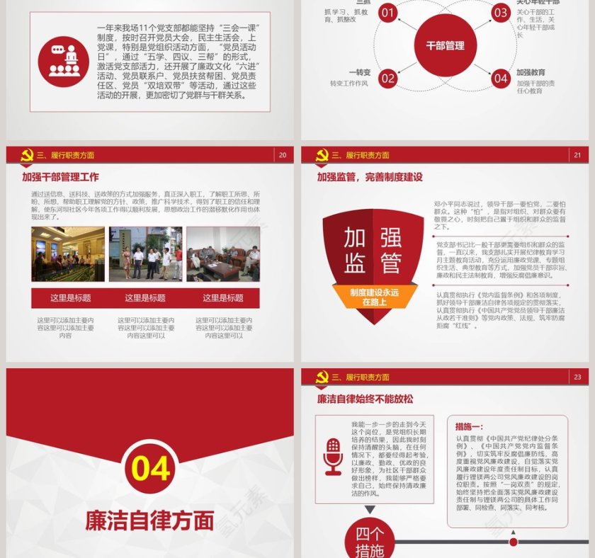 述职述廉报告党政工作汇报PPT第5张