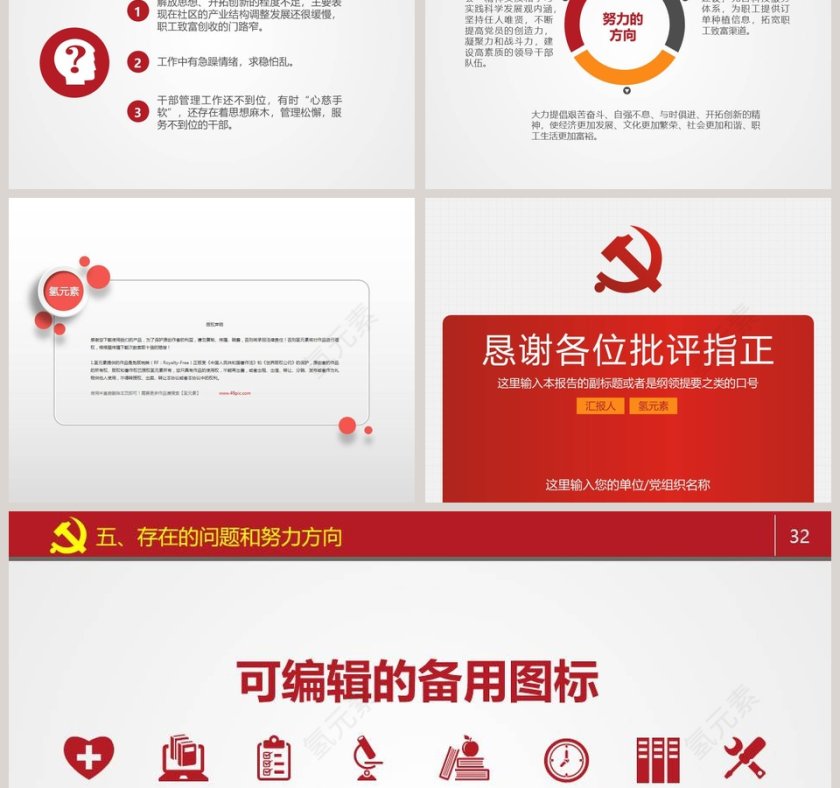 述职述廉报告党政工作汇报PPT第7张