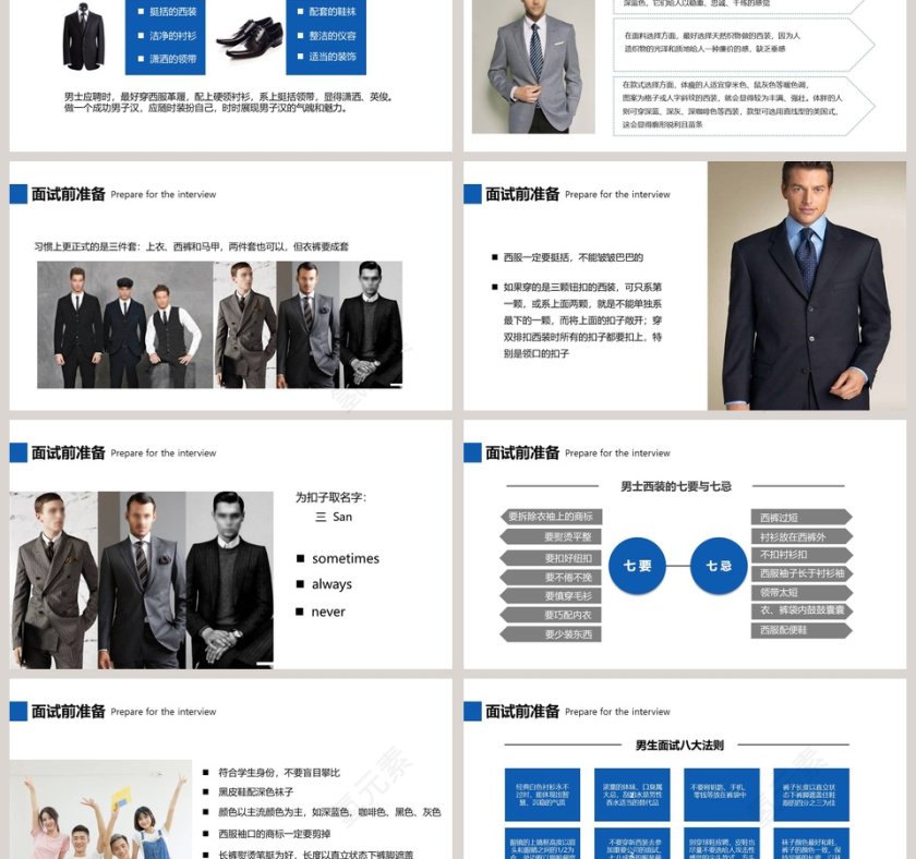 简约人物背景面试礼仪培训PPT模板第3张