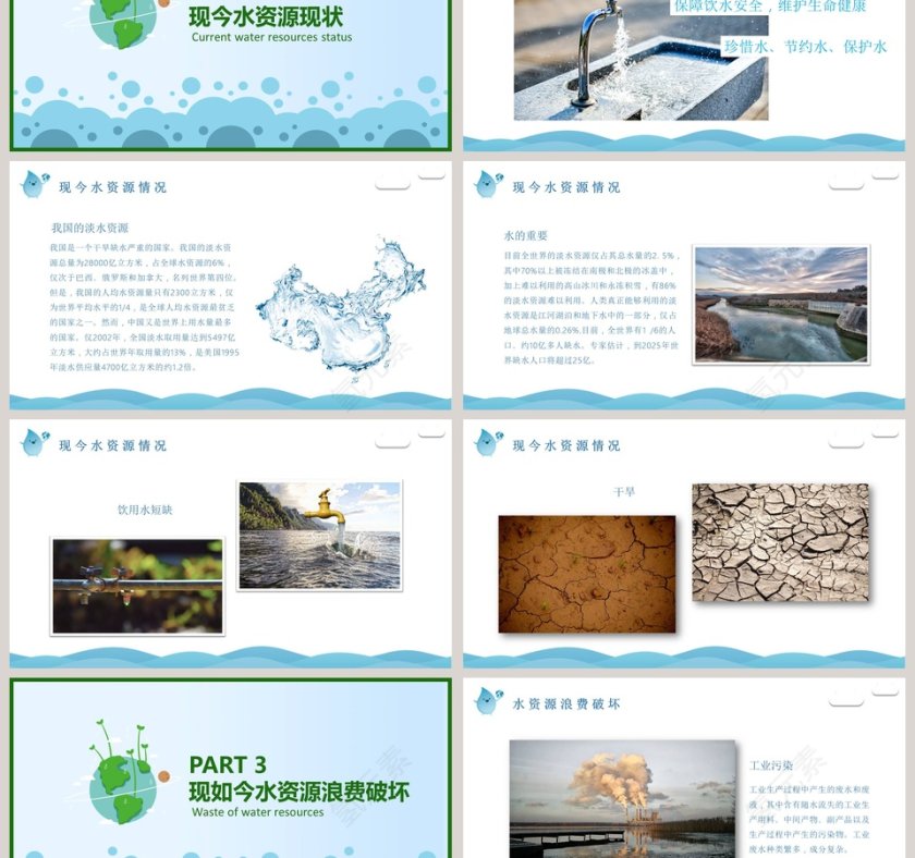 节约用水世界节水日PPT模板第3张