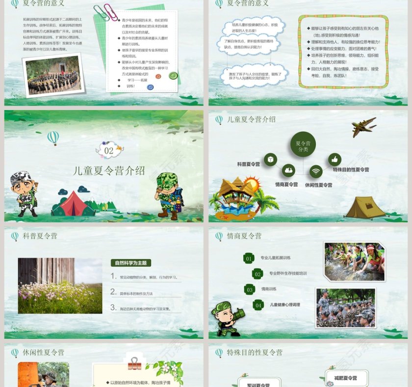 火热季节中军事夏令营PPT第2张