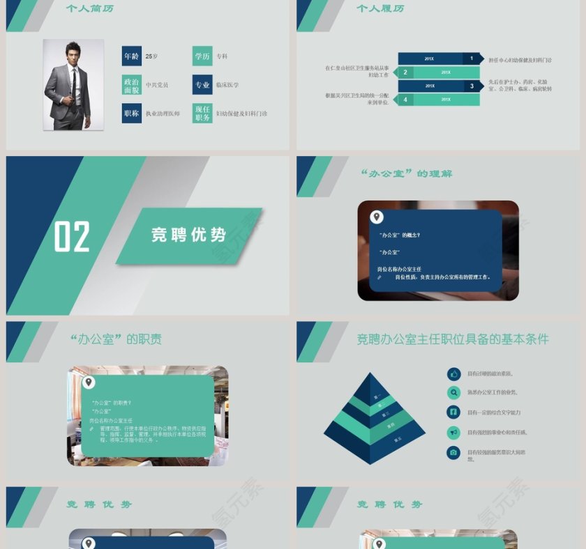 商务工作计划竞聘演说办公主任竞聘PPT模板第2张