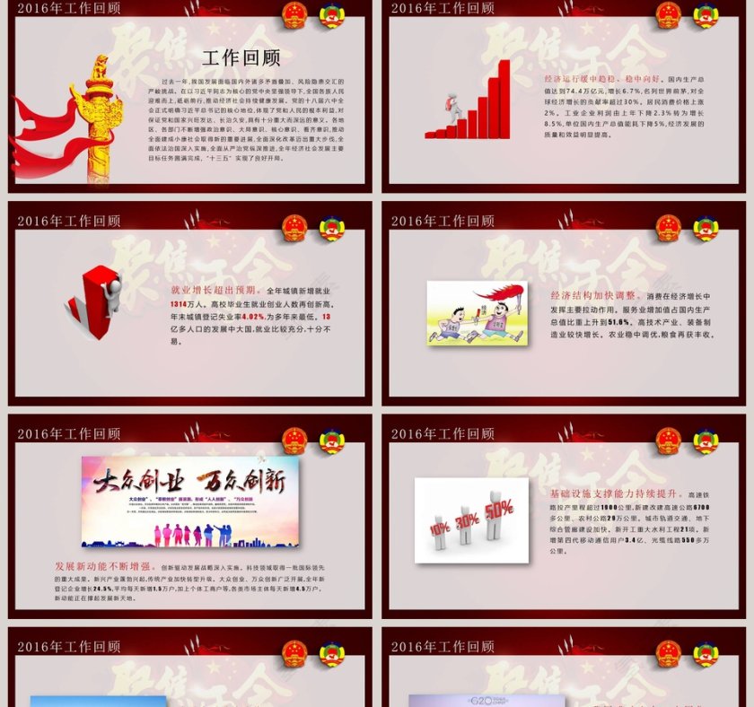 2019政府工作报告聚焦两会PPT模板第2张