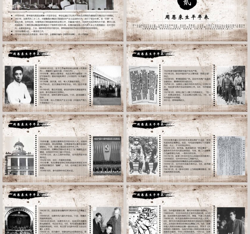 周恩来逝世43周年纪念PPT第3张