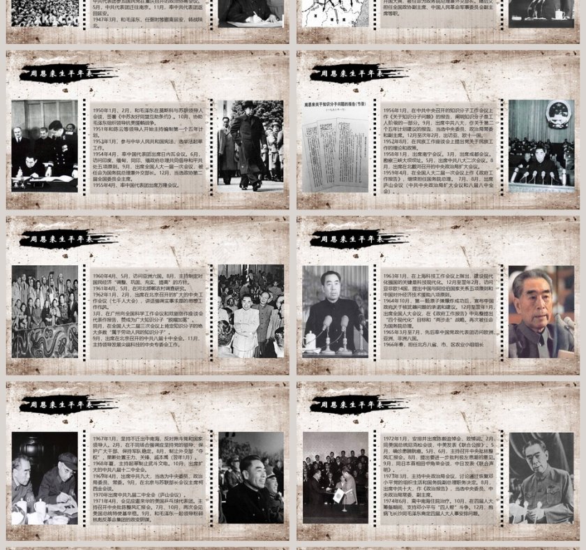 周恩来逝世43周年纪念PPT第4张