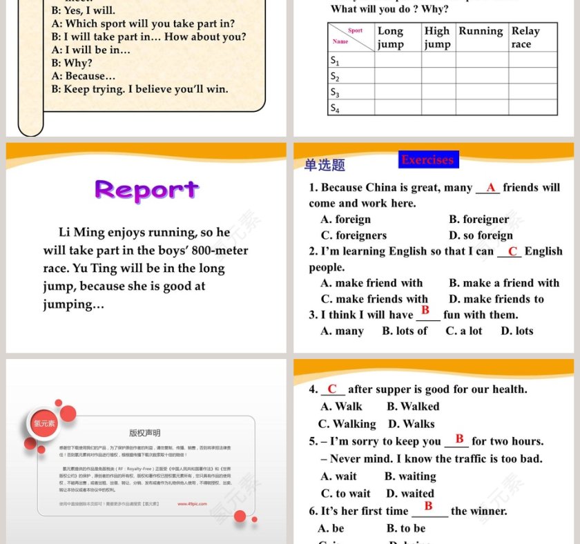 Unit 1  Topic 3-The school sports meet is coming教学ppt课件第5张