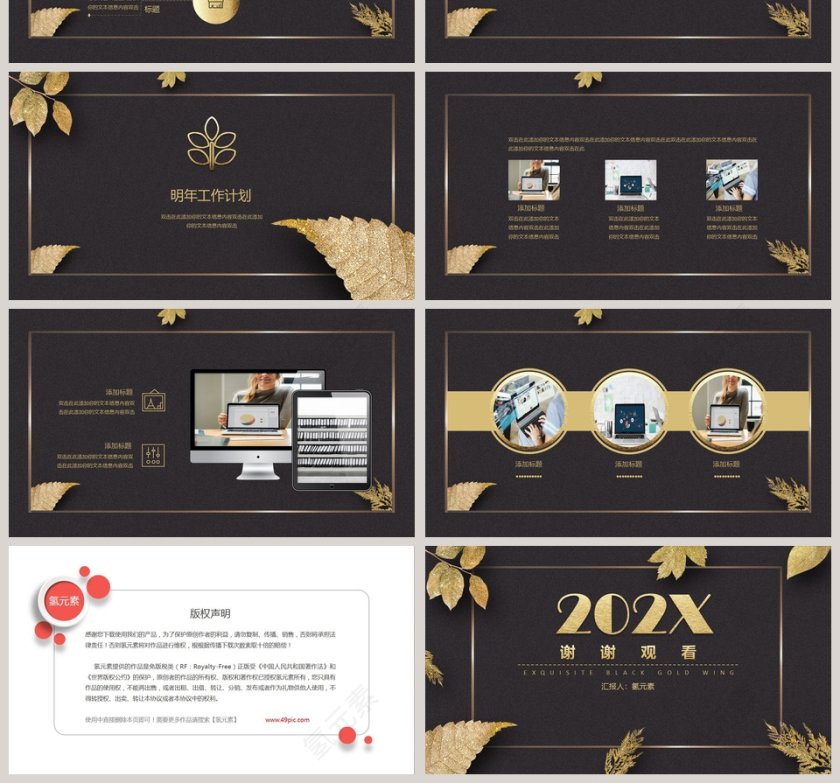 精美黑金风工作总结PPT模板第4张