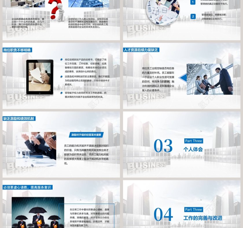 蓝色简约部门经理述职报告ppt第3张