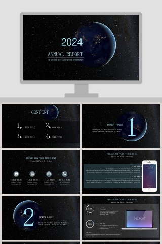 简约大气炫酷宇宙星空科技动态PPT模板