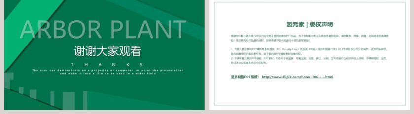 绿色创意简约风植树节班会PPT模板第5张