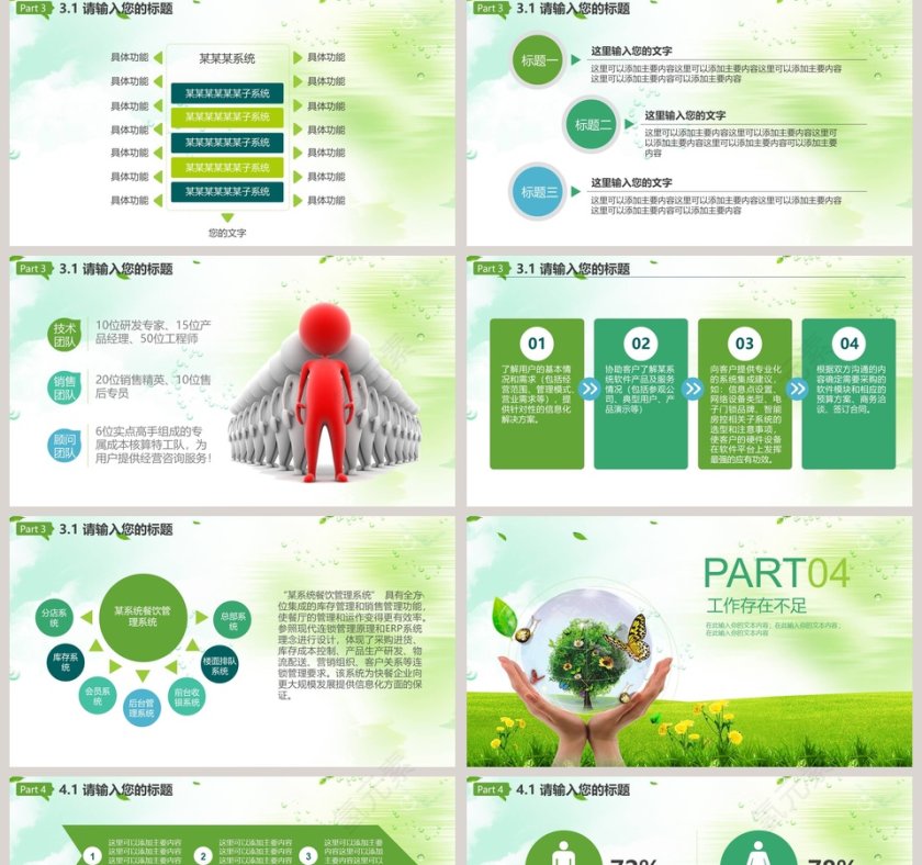 绿色环保PPT模板环保PPT模板第5张