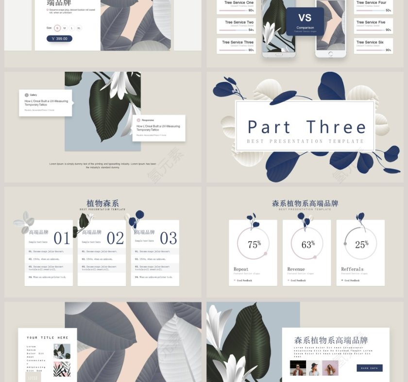 植物系高端品牌PPT第3张