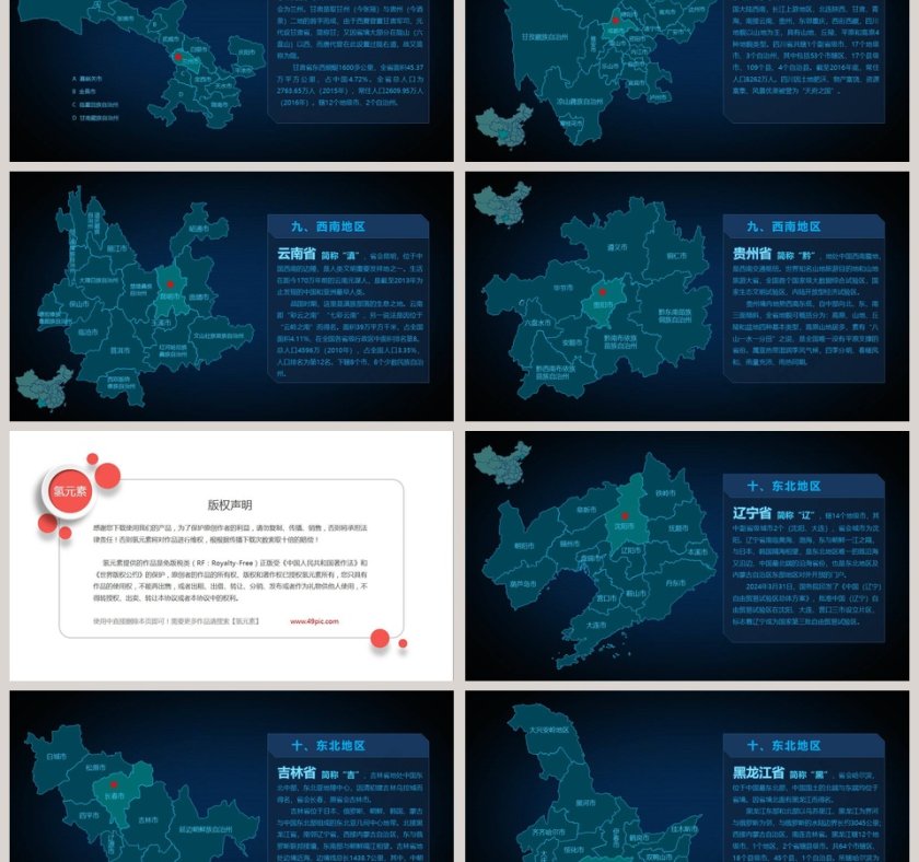 中国人民共和国中国地图PPT第6张