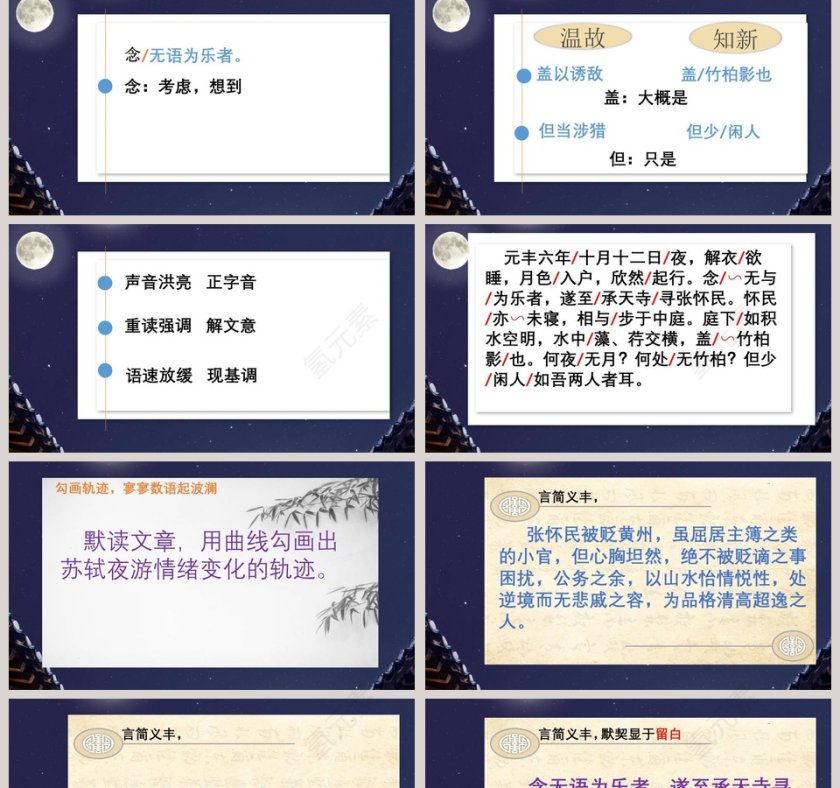 课文解析记承天寺夜游语文课件PPT第2张