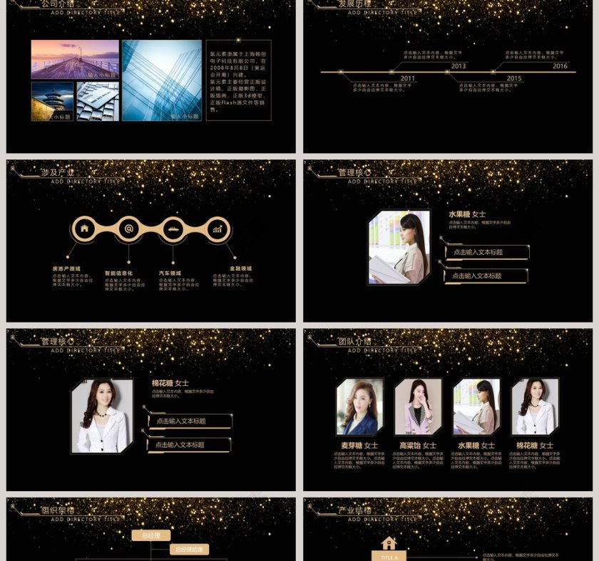 商务金色企业简介PPT模板第2张