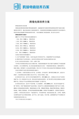 跨境电商培养方案