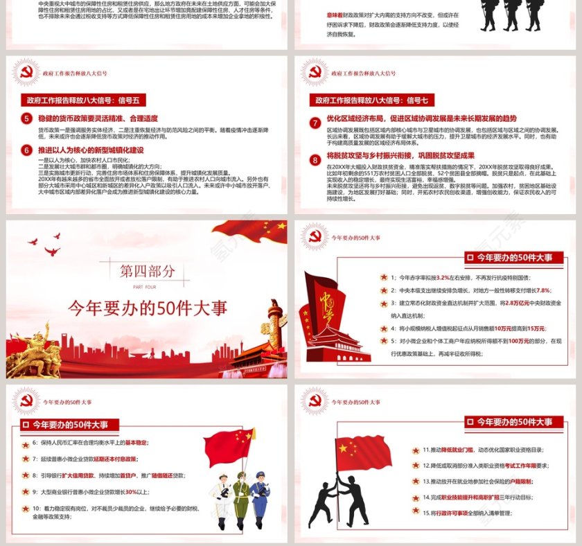 聚焦两会工作报告以优异成绩迎接建党100周年PPT模板第7张