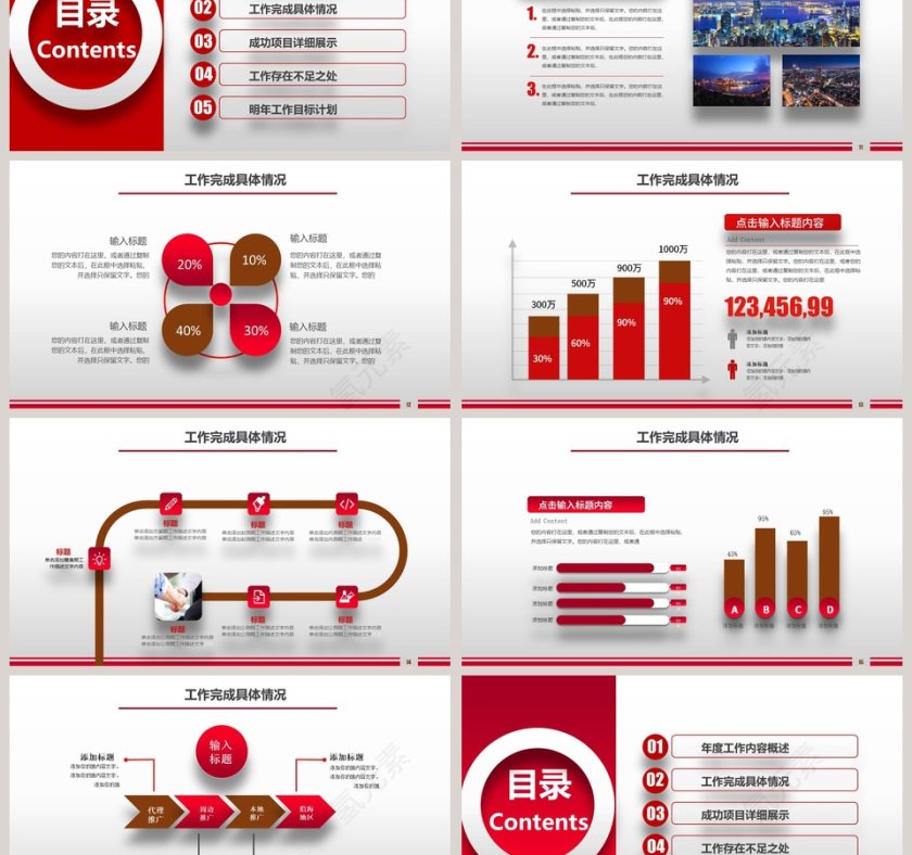 大气简洁工作汇报工作总结第3张