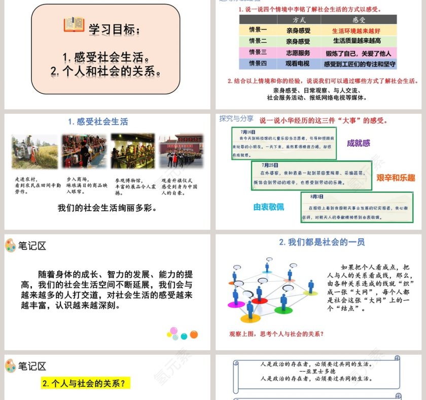 第一课 丰富的社会生活-我与社会教学ppt课件第2张