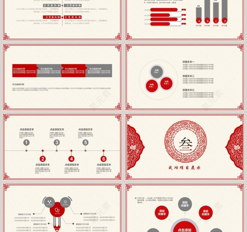 大气中国风年终汇报总结通用PPT模板第3张