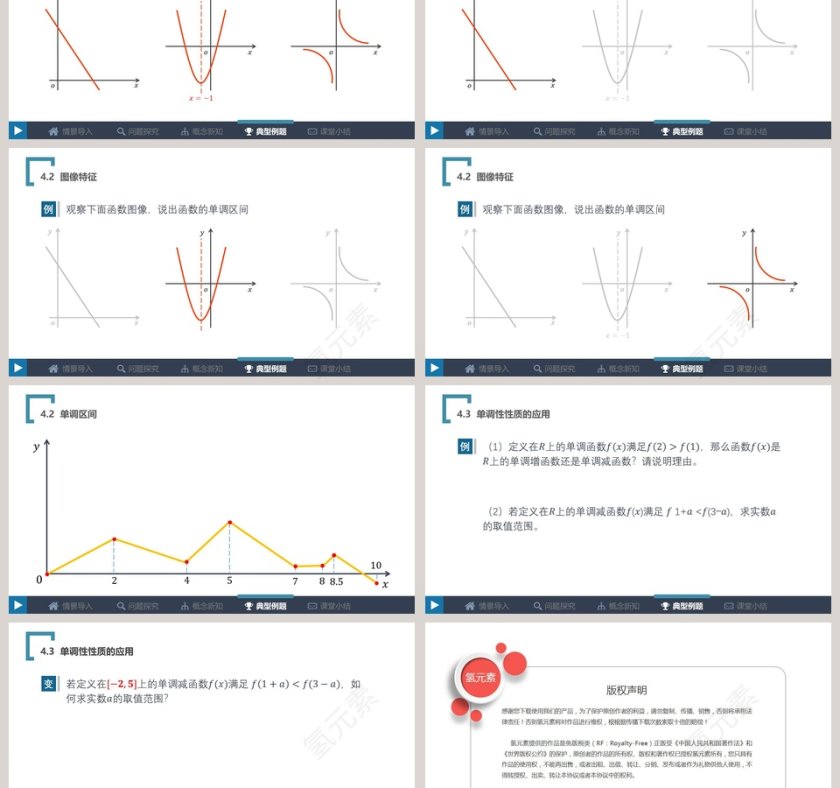 数学课件《数学》减函数PPT模板第3张
