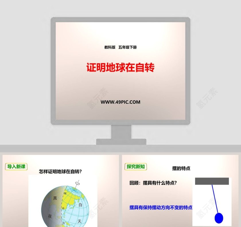 教科版   五年级下册-证明地球在自转教学ppt课件第1张