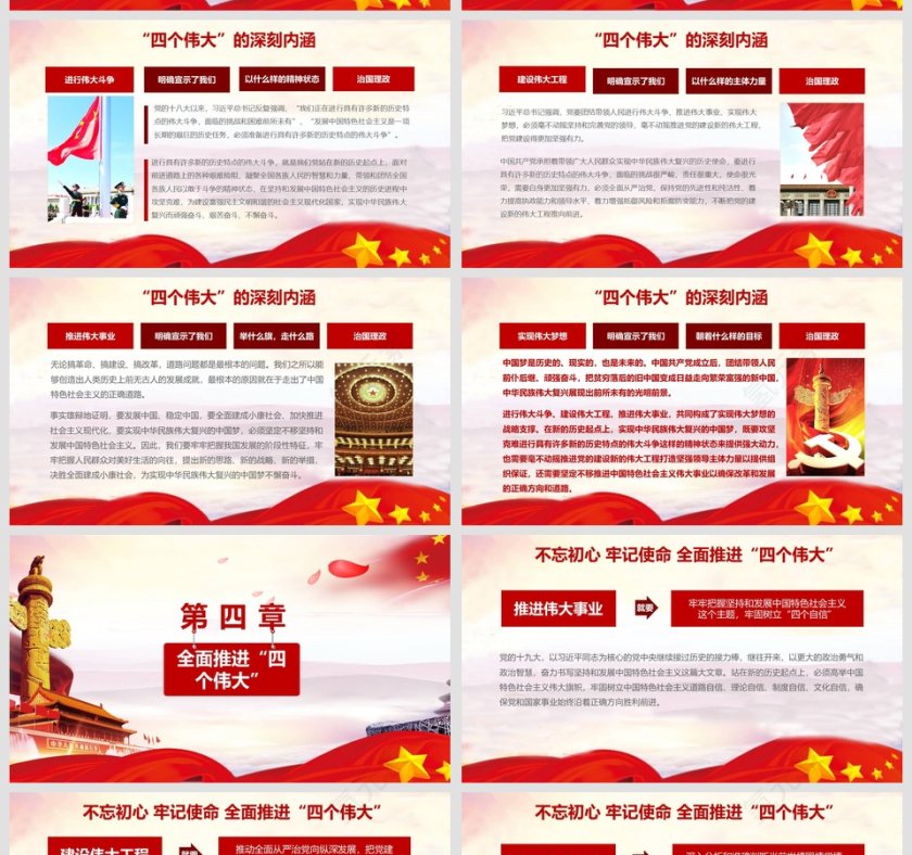 十九大精神学习之四个伟大党课PPT模板第5张