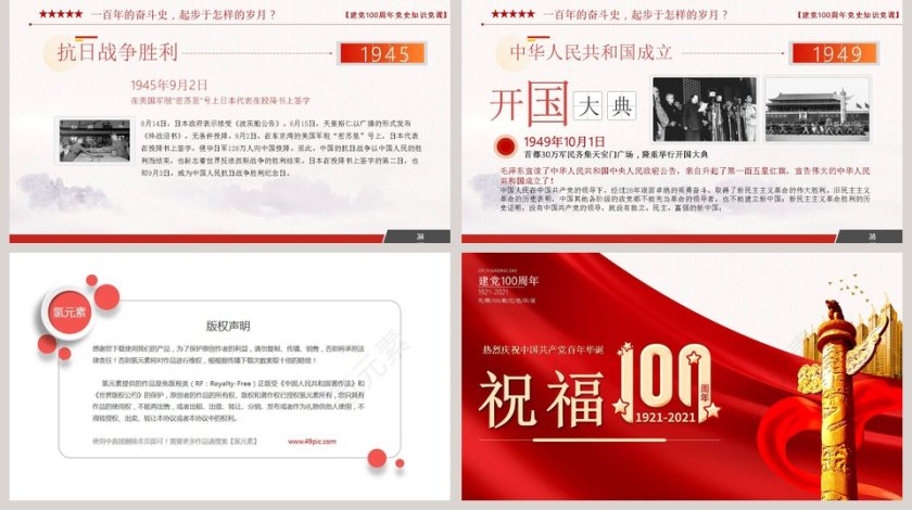 中国共产党建党100周年专题党课PPT模板第5张