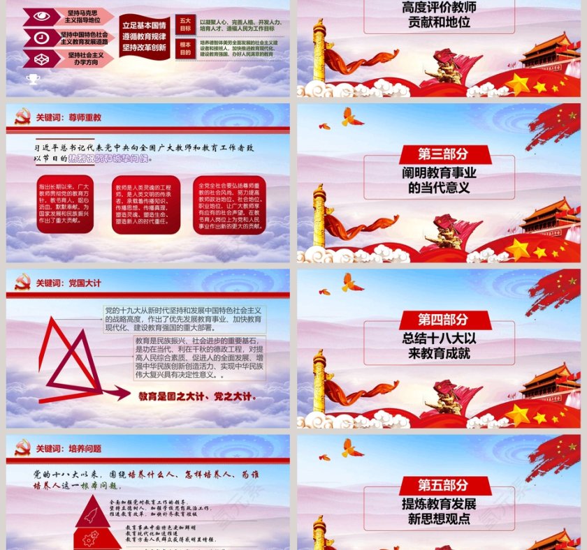 坚持中国特色社会主义教育发展道路全国教育大会PPT模板第3张