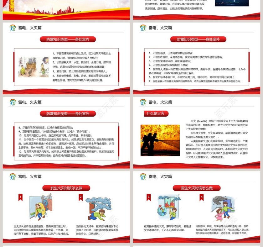 简约全国防灾减灾日PPT模板第4张