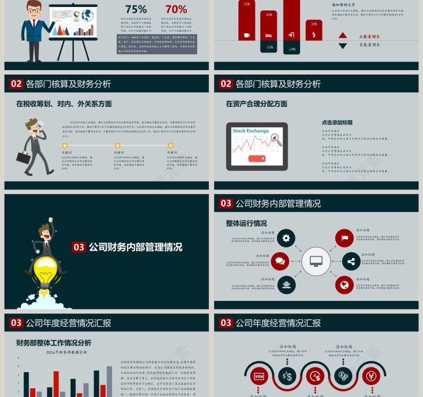 黑色简约大气20xx财务工作总结PPT第3张