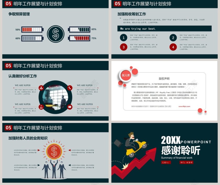 黑色简约大气20xx财务工作总结PPT第5张