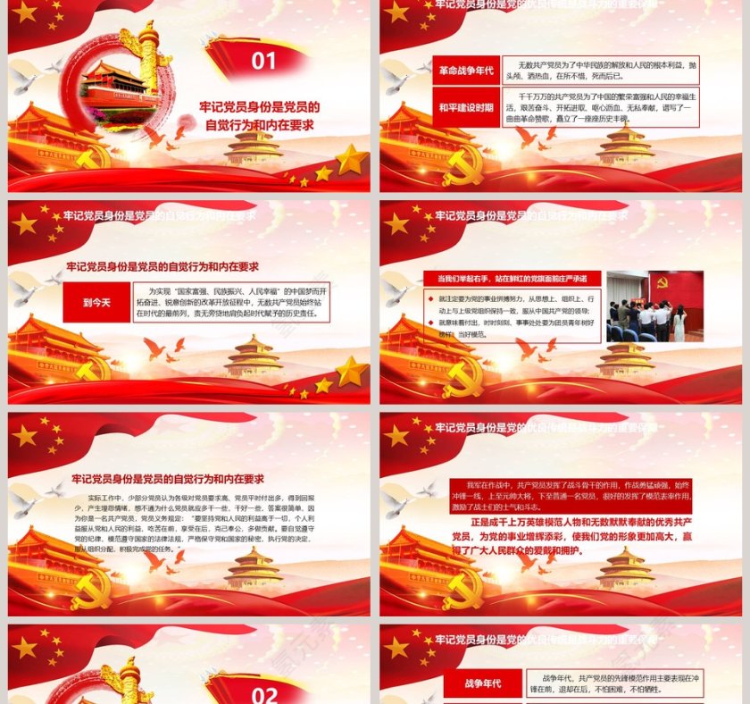 推进党建工作做新时代合格党员PPT模板第2张