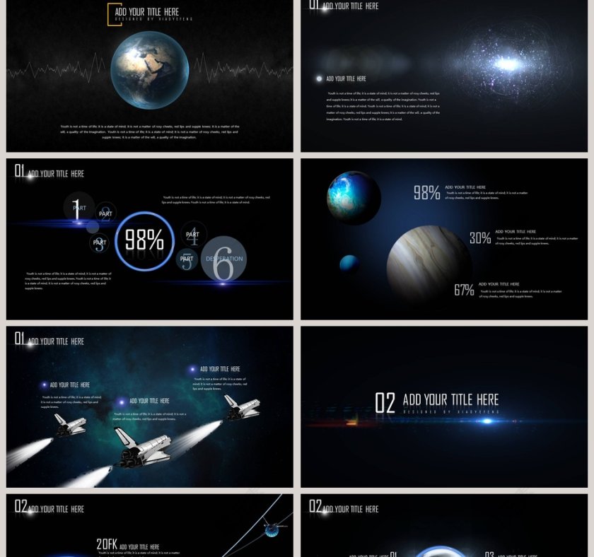 蓝色宇宙星空梦幻新年计划年终总结第2张