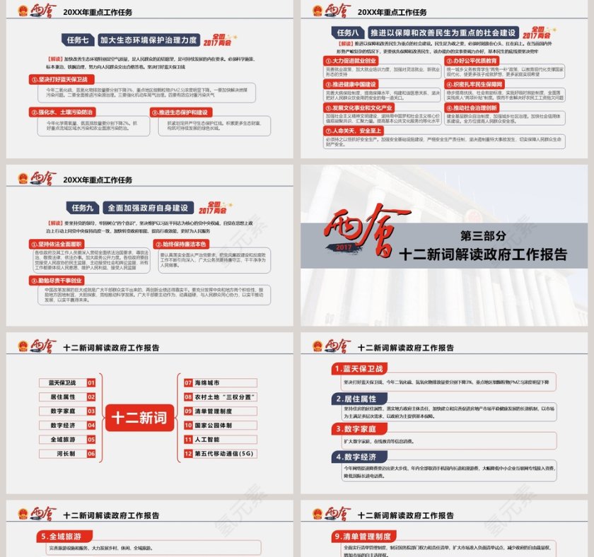 聚焦和解读全国两会PPT模板第5张