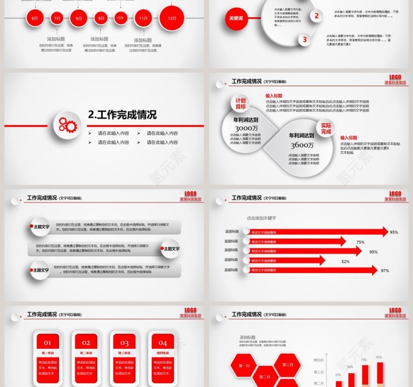 简约清新年度工作总结汇报PPT模板第3张