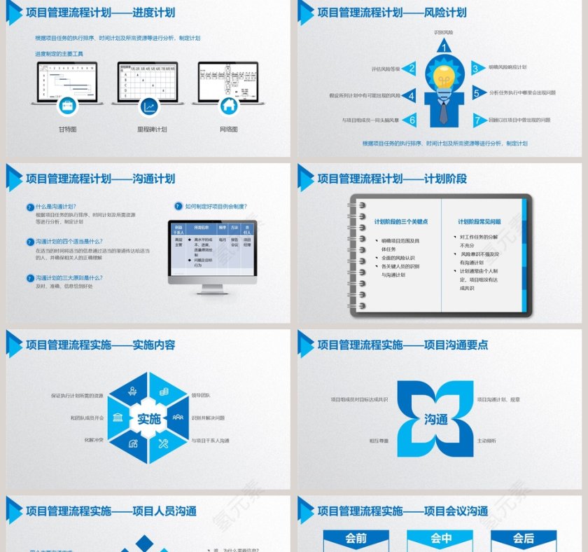 蓝色大气项目管理流程PPT第5张