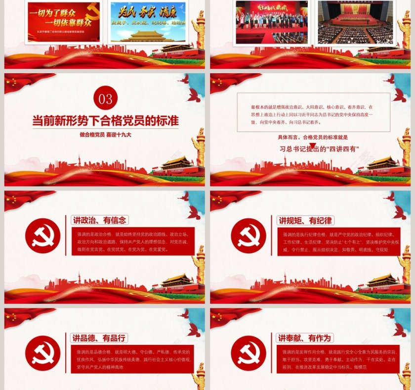 践行“四讲四有”做新时代合格党员PPT模板第3张