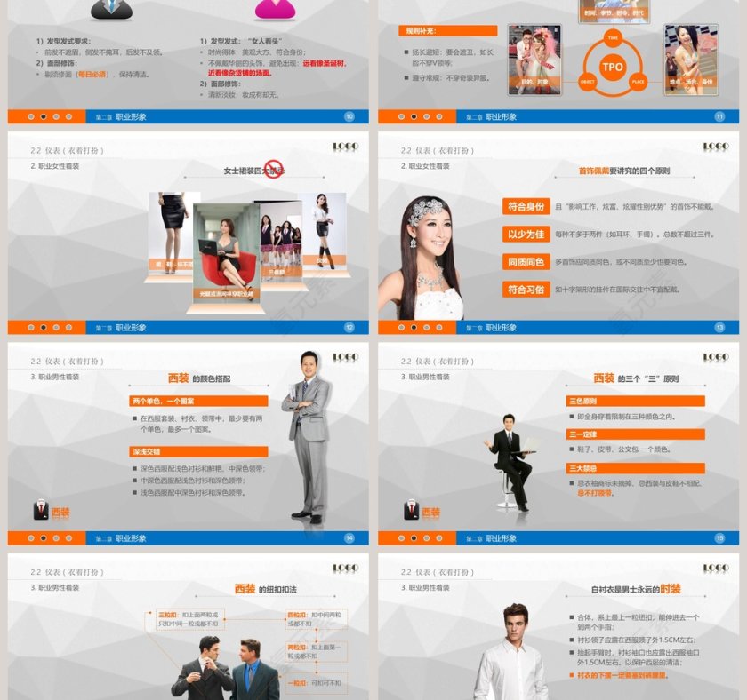 简约清新商务礼仪礼仪培训PPT模板第3张