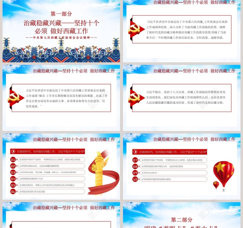 中央第七次西藏工作座谈会会议精神PPT模板第2张