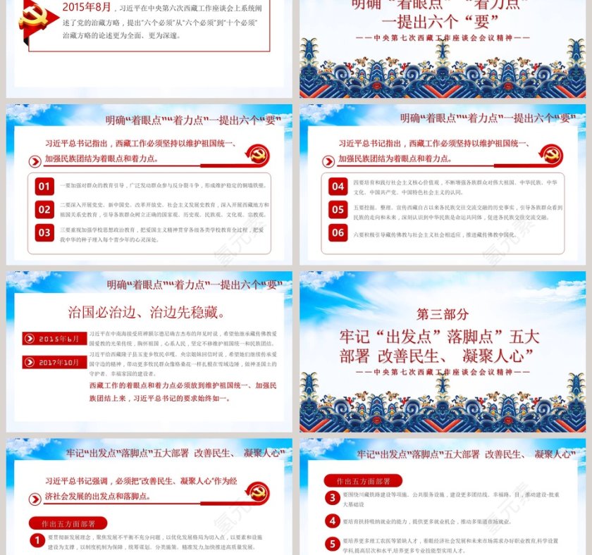 中央第七次西藏工作座谈会会议精神PPT模板第3张